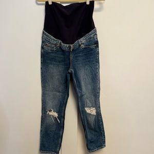 Crop maternity jeans